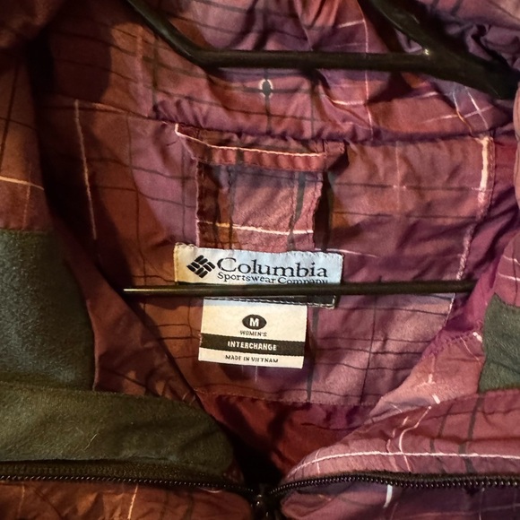 Columbia Purple Plaid Omni Tech Interchange Rain Jacket Size Medium - Picture 4 of 5